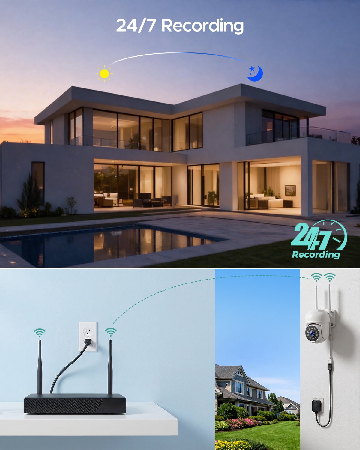 Toguard SC54 16CH Wired Security Camera System CCTV NVR 8Pcs 2MP PTZ Dome Surveillance Cameras HDMI Connector