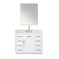 thumbnail image 2 of Gavino 42" Wood Vanity in White with Composite Stone Top with Mirror, 2 of 11