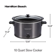 Hamilton Beach 10 Qt Slow Cooker, Stoneware Crock with Removable Pot, Black