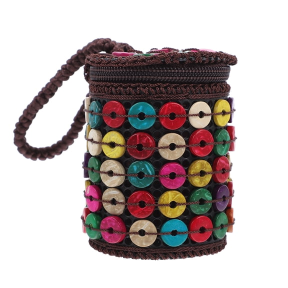 UPOUART 1Pc Multicolor Braid Beaded Bag for Storage Handmade with Durable and Fashionable Design