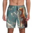 thumbnail image 2 of Picia Starry Sky Cloud Fox pattern Mens Swim Trunks with Compression Liner Stretch Beach Shorts Quick Dry with Zipper Pockets No-Chafing Board Shorts-Large, 2 of 9