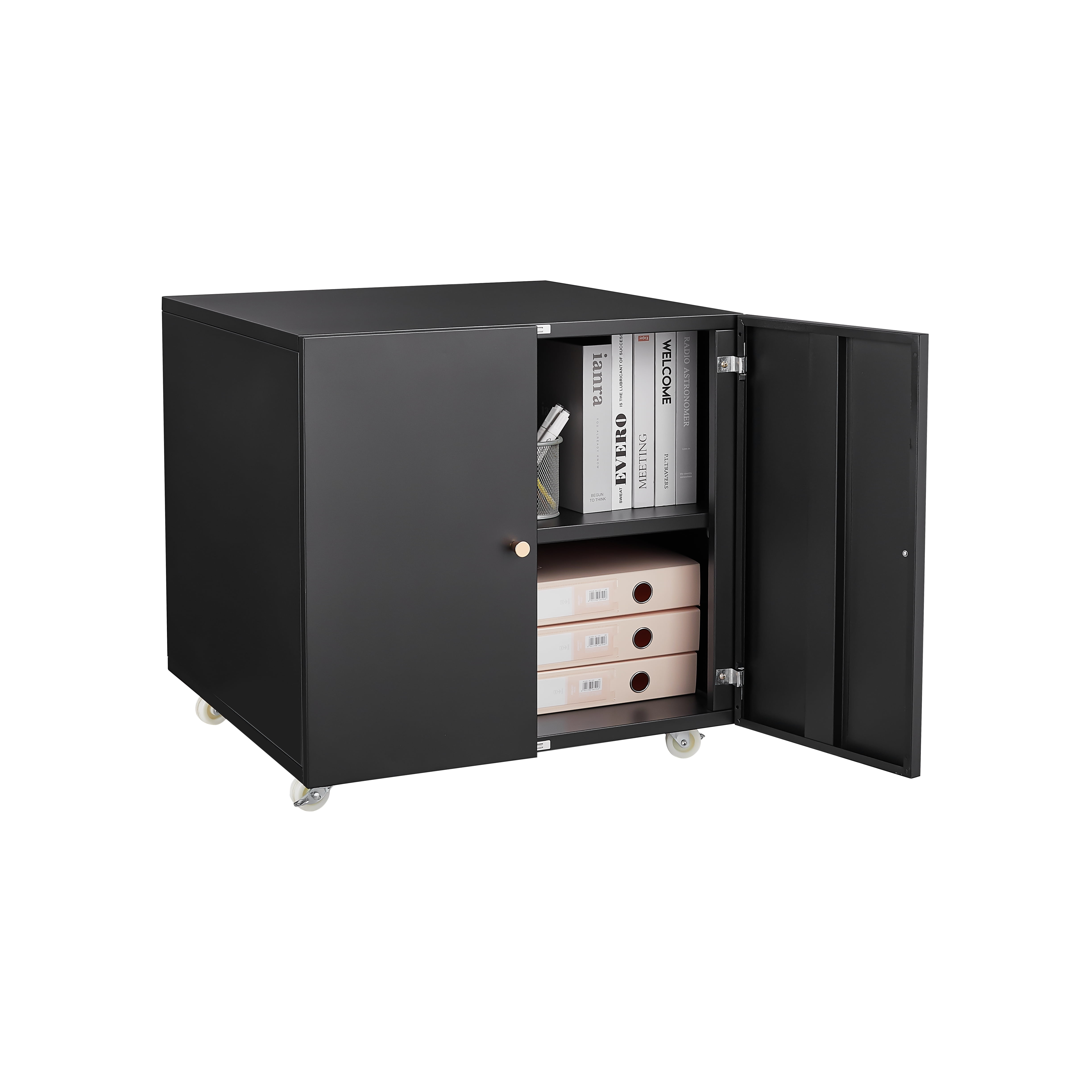 Office furniture Copier Cabinet white 2 door steel copier stand mobile pedestal file Printer Stand