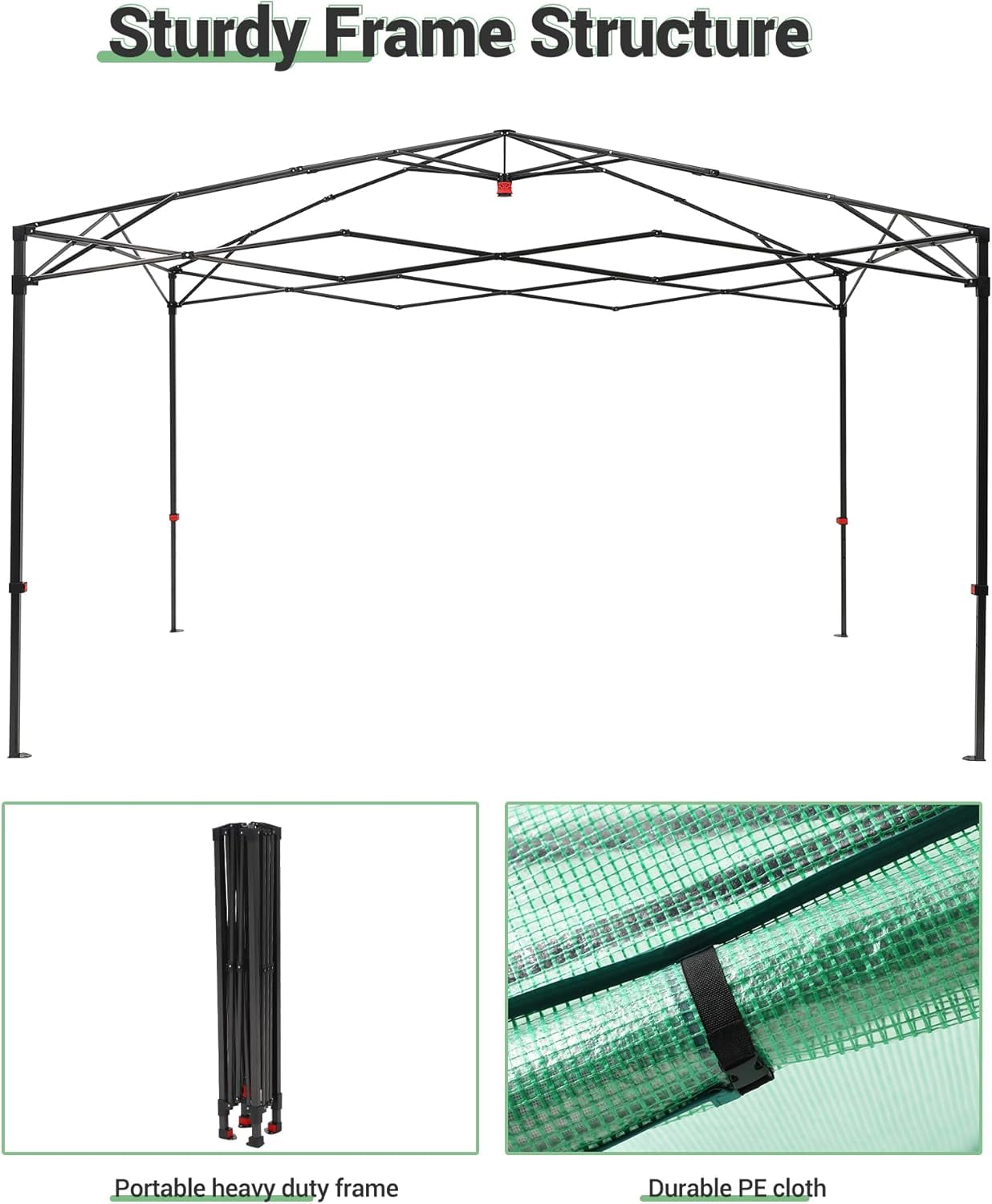 Garvee Pop up Walk-in Greenhouse, 8’x12’,  for Garden Patio Backyard, Green