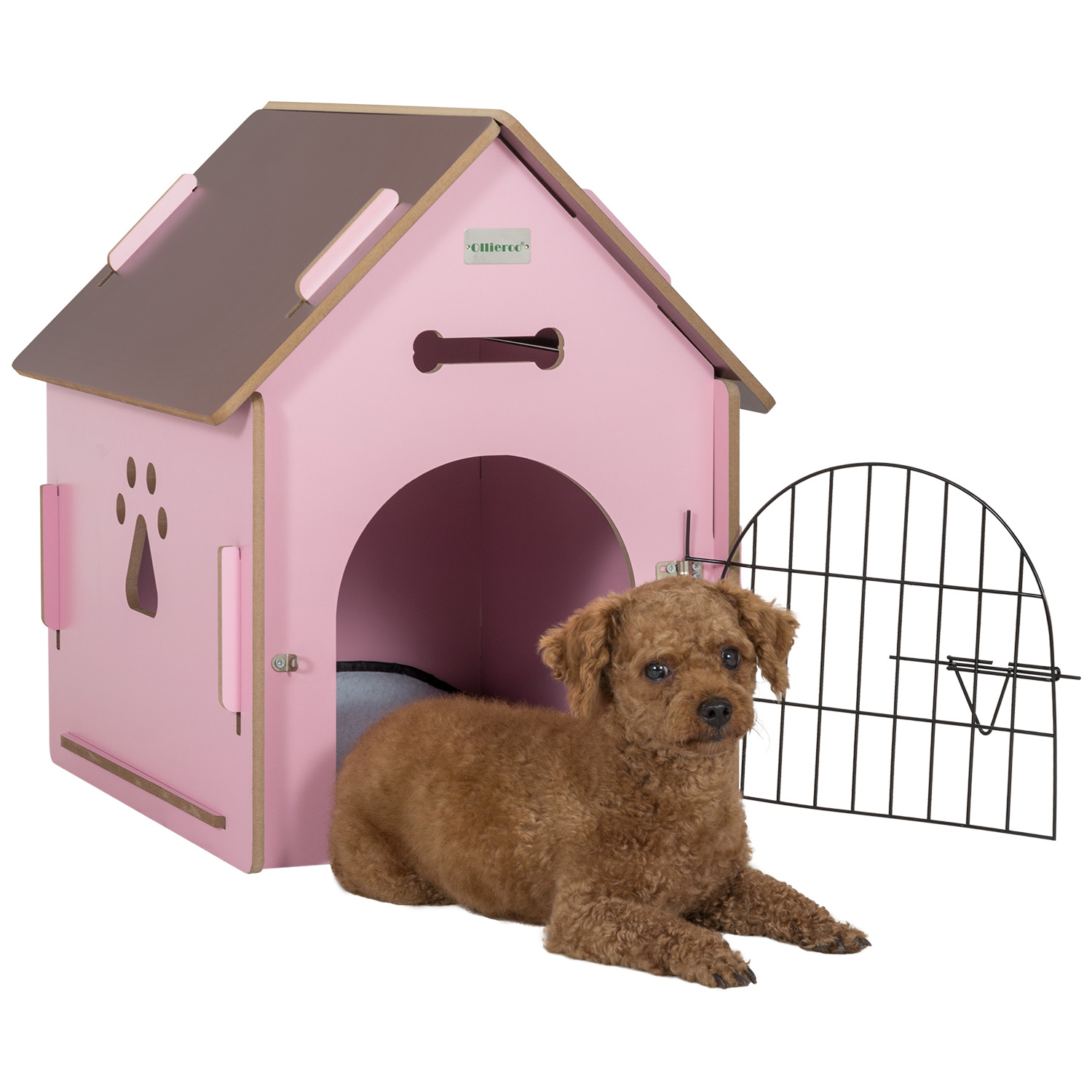 Ollieroo Dog House Crate Wooden Kennel Indoor Condo for Small Dogs Cats