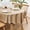 Flaxen, variant on Faux Linen Oval Tablecloth Heavy Duty Wrinkle Resistant Fabric Table Cloths 60 x 102 Inch Beige Farmhouse Rustic Table Cover for Kitchen Dining Indoor Outdoor Tabletop Decoration