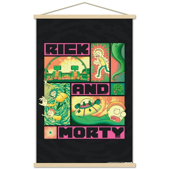 Rick And Morty: Season 8 - Panels Wall Poster with Magnetic Frame, 22.375" x 34"