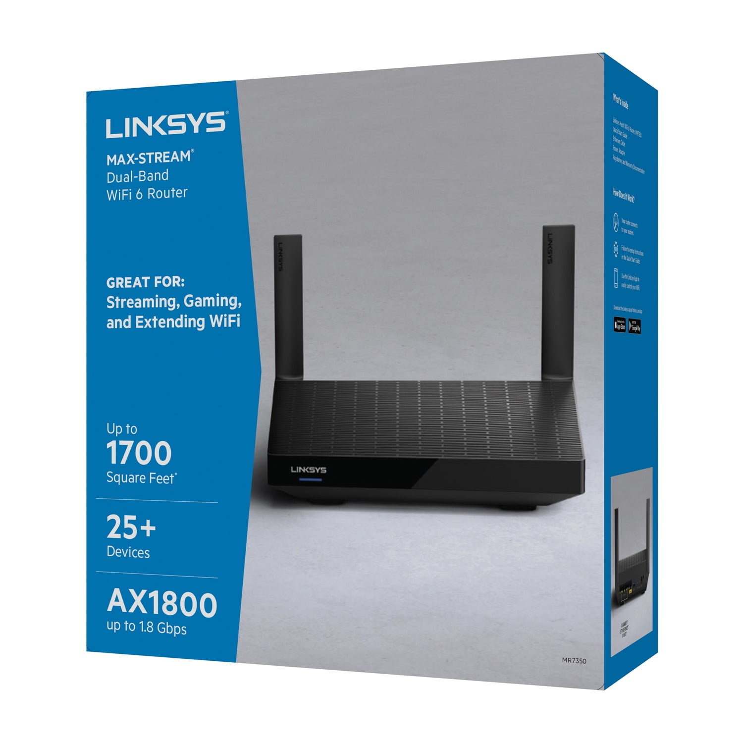 Linksys Max-Stream WiFi 6 AX Router, 2.4GHz & 5GHz, 225MB/s Linksys Max-Stream WiFi 6 AX Router, 2.4GHz & 5GHz, 225MB/s