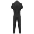 thumbnail image 4 of MSemis Men’s Coveralls Short Sleeve Mechanic Uniforms Work Overalls Jumpsuits with Removable Belt Black S, 4 of 7