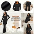thumbnail image 2 of Women's Pantsuit Set 2-Piece - Long Sleeve Blazer & Flared Trousers | Business Casual Workwear | Office Professional Outfit, 2 of 8