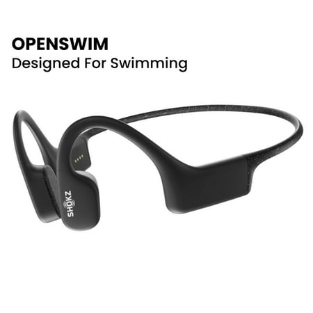 Shokz OpenSwim Bone Conduction Open-Ear MP3 Swimming Headphones (Formerly Xtrainerz), Black (Not Bluetooth compatible)