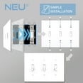 thumbnail image 3 of [2 Pack] NEU Triple Toggle Mid-Size Switch Cover Wall Plates, 3-Gang 6.5" x 4.75", Unbreakable Polycarbonate Thermoplastic, Glossy White, 3 of 5