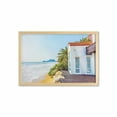 thumbnail image 1 of Ocean Wall Art with Frame, Coastal Charm Themed Beach House Porch View Moroccan Architecture Island Print, Printed Fabric Poster for Bathroom Living Room, 35" x 23", Multicolor, by Ambesonne, 1 of 2