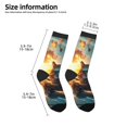 thumbnail image 2 of Fuzoiu Cool Cat Driving Sunset Print Kids Socks For Boys Girls,Grip Crew Socks with Non Slip,Lightweight Stretch Crew Socks,Toddlers Crew Boot Socks, 2 of 5