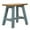 Blue Solid Rectangle 20" x 14" x 18", variant on DecMode Wood Stool with Brown Wood Top, Blue