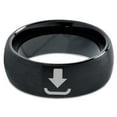 thumbnail image 2 of Tungsten Internet Download Symbol Icon Band Ring 8mm Men Women Comfort Fit Black Dome Brushed Polished, 2 of 4