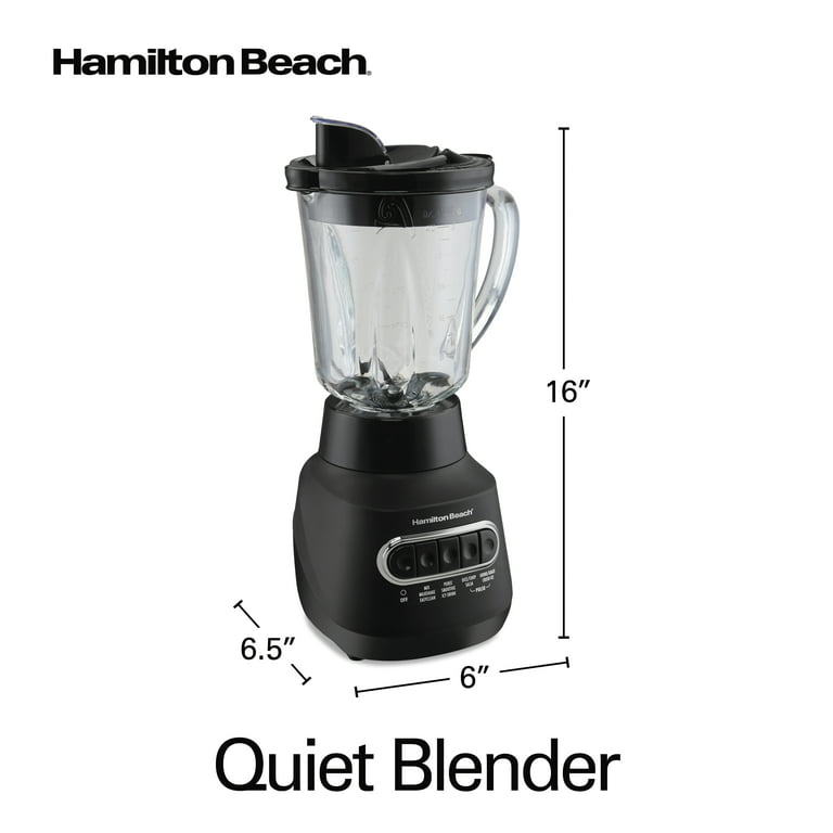 Hamilton Beach Wave Action Quiet Blender, 48 oz. Glass Jar, 12 Blending Functions, Black, New, 53530f