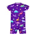 thumbnail image 5 of Cartoon Dinosaurs Baby Rompers Boy Girl Palm Trees Leaves Newborn Infant Clothes Summer Short Sleeve Jumpsuit Playsuit Bodysuit, 5 of 6