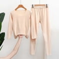 thumbnail image 2 of Paiwinds Women's Double-Sided Fleece Long Sleeve Pajama Set Winter Warm Crew Neck Loose Fit for Home, Sizes M-XXXL, 2 of 6