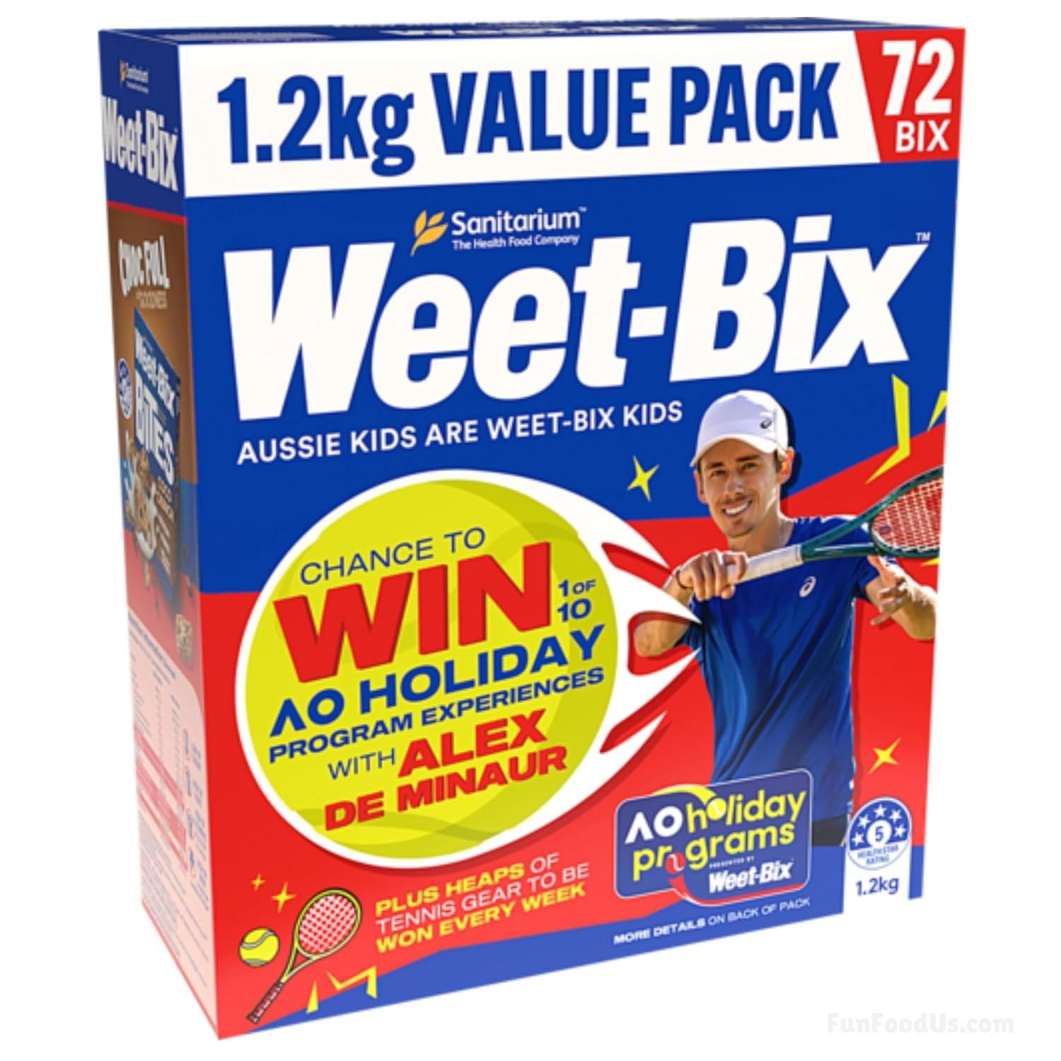 Sanitarium Weet-Bix (Value Pack of 4 x 1.2kg/72 BIX) Australia's Favourite Breakfast Cereal with Fantastic Texture and Delicious Taste, 97% Wholegrain wheat ... Goodness and Energy