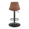 thumbnail image 4 of NPD Furniture Robert 34" Faux Leather Swivel Bar Stools in Brown (Set of 2), 4 of 13