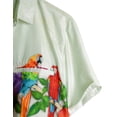 thumbnail image 4 of LA LEELA Men's Hawaiian Shirt Funny Holiday Short Sleeve Button Down Vacation Beach Shirts for Men XL Floral Parrot, Off White, 4 of 6