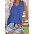 thumbnail image 3 of Women Summer V Neck Tank Tops Blue M, 3 of 6