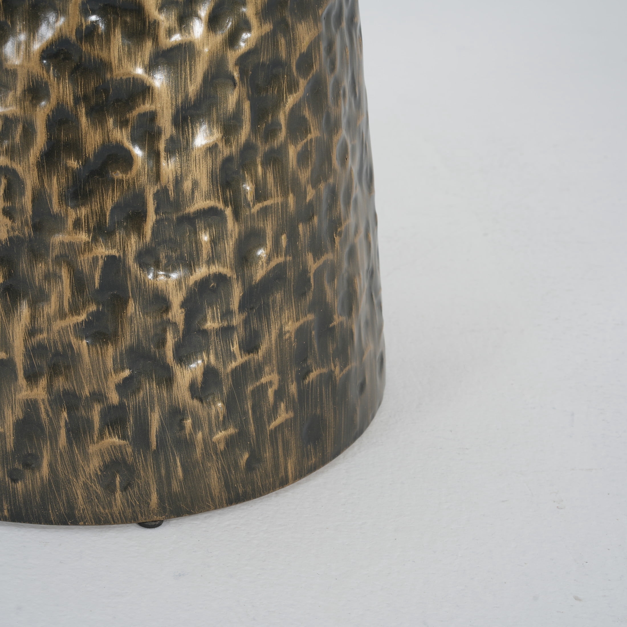 Christopher Knight Home Modern Luxury Metal Side Table, Hammered Texture, Sculptural Design, Copper-tone