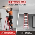 thumbnail image 6 of AuraLane 5 Steps Fiberglass Ladder,330-Pound Capacity,Portable Folding Platform Step ladders for Home,Red, 6 of 7