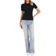 thumbnail image 2 of Camisetas de polo de manga corta INSPIRE CHIC para mujer, con cuello en V y botones, tops de punto casuales, L negro, 2 of 6