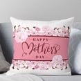 thumbnail image 3 of Pink Floral Throw Pillow Covers Happy Mother''s Day Soft Decorative Throw Pillowcase Indoor/Outdoor Square Pillow Cover Cushion Case for Couch Sofa Bedroom Car (30in x 30in), 3 of 6