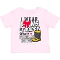 thumbnail image 3 of Inktastic I Wear Bows My Daddy Wears Fireman Boots Girls Toddler T-Shirt, 3 of 5