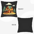 thumbnail image 6 of Set of 2 18x18in Throw Pillow Covers - Whimsical Orange House & Green Roof Design Perfect for Couch Bed or Car Decor, 6 of 8