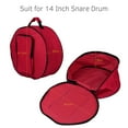 thumbnail image 3 of Compact Snare Drum Bag Backpack Case with Shoulder Strap Outside Pockets Musical Instrument Accessory Red, 3 of 7