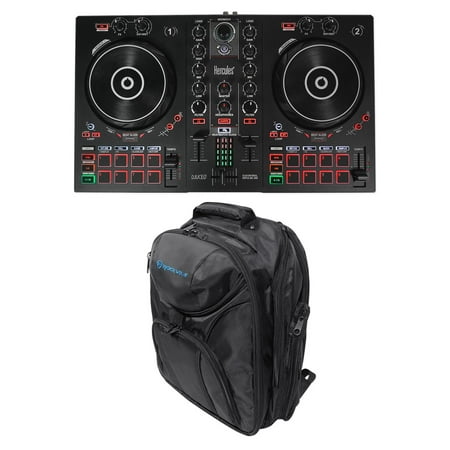 Hercules DJ CONTROL INPULSE 300 8-Pad DJ Controller w/Sound Card+Backpack