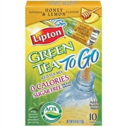 Lipton Sugar Free Green Tea With Honey & Lemon Iced Tea To Go Mix, 10 ct