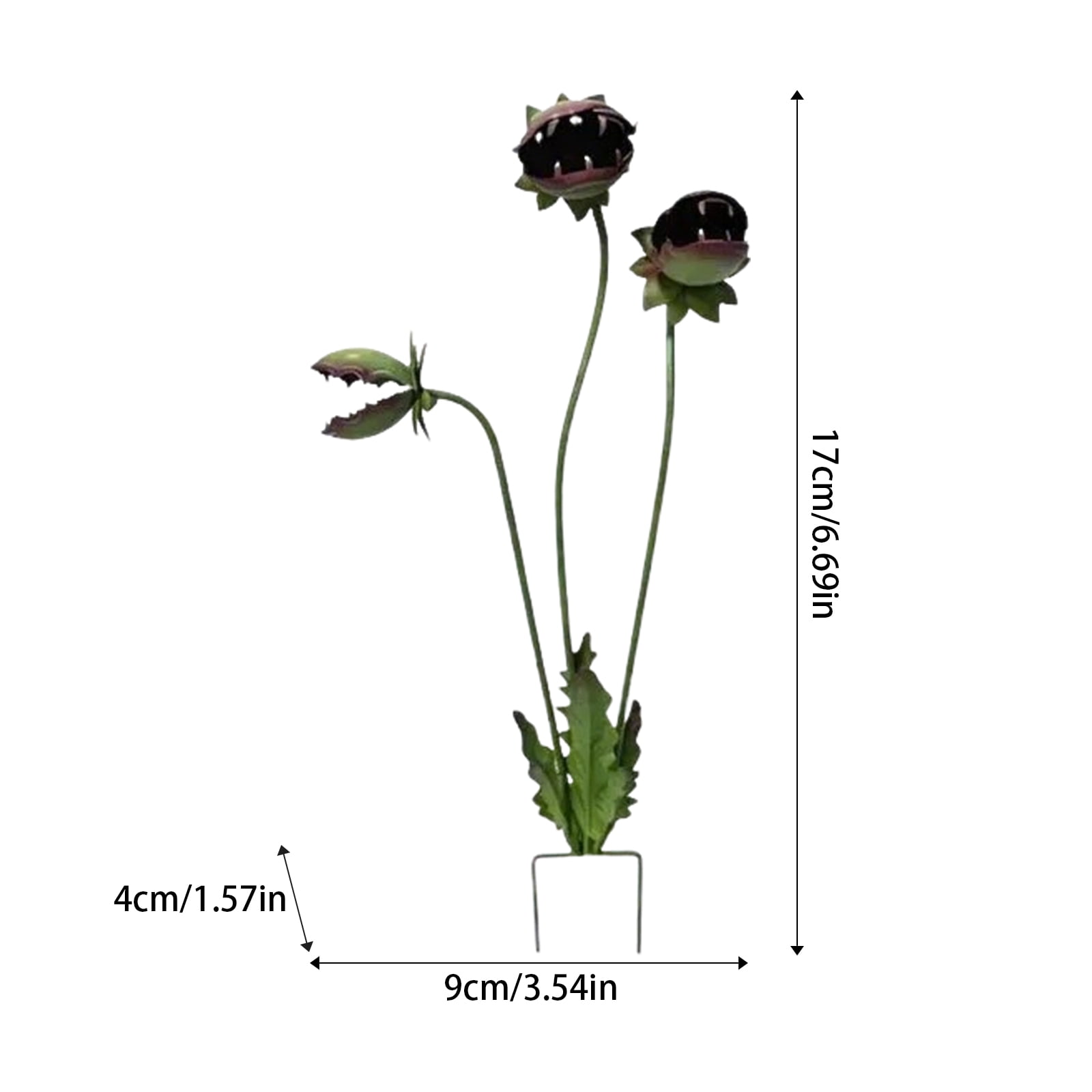Whimsical Metal Carnivorous Plant Garden Stake 2026, 17CM Large Venus Flytrap Monster Plant Sculpture, Durable Yard Art for Flower Beds, Patios & Planters, Unique Quirky Garden Decor