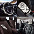 thumbnail image 4 of Jeiento Mountain 14 Pack Car Front Rear Seat Covers Steering Wheel Cover Seatbelt Cushion Armrest Cover Headrest Covers Coasters Keychain, Auto Interior Accessories for Men Women, 4 of 7