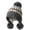 Gray, variant on Warm Winter Hats for Women Cute Fluffy with Ear Flaps- Stylish Nordic Pattern Winter Hat with 3 Pompoms, Soft Warm Trendy Accessories for Snow & Daily Wear