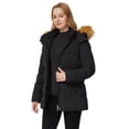 thumbnail image 3 of WenVen Women's Puffer Jacket Quilted Winter Coat Thicken Windproof Snow Outerwear with Hood Black L, 3 of 13