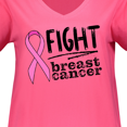 thumbnail image 3 of Inktastic Fight Breast Cancer Pink Ribbon Women's Plus Size V-Neck T-Shirt, 3 of 4