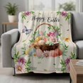 thumbnail image 2 of Easter Eggs Blanket Soft Cozy Warm Throw Blanket for Couch, Plush Fuzzy Flannel Fleece Blankets for Sofa, Watercolor Eggs Flowers Butterfly Spring Beige Bed Blankets Gifts for Men, 40"x60", 2 of 9