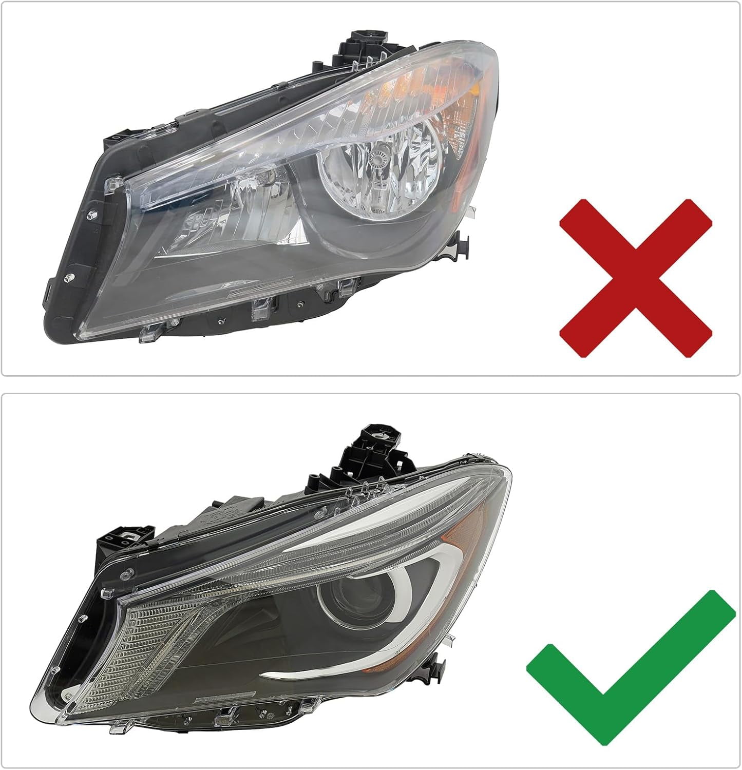 Fit for Mercedes Benz 2014-2016 CLA250 GLA250 2014-2018 GLA45 AMG D3S HID Xenon Headlight Bulbs, High and Low Beam OEM 35W Bi-Xenon Light Bulb Replacement, 6000K Cool White, Pack of 2