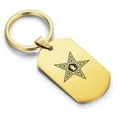 thumbnail image 1 of Stainless Steel Masonic Blazing Eastern Star Symbol Dog Tag Keychain Circle Ring, 1 of 2