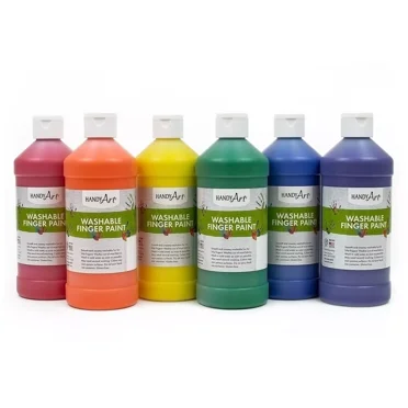 Handy Art Washable Finger Paint Primary Colors Set of 6 (RPC882255)