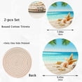 thumbnail image 3 of 2 Pack 3D Beautiful Tropical Summer Beach Starfish Shell Cotton Woven Pot Holders Trivets Set, 7 inch and 9 inch Diameter,Heat Resistant Pad Mat for Kitchen Decor Cooking Supplies, 3 of 5