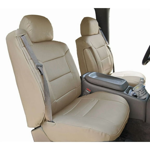 IGGEE custom made exact fit 2 front seat and armrest covers for 2000-2002 Chevy Silverado