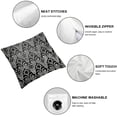 thumbnail image 6 of BANET Black Grey Decorative Pillow Covers Set of 2, Pattern Gray On Black Cushion Throw Pillow Covers Outdoor Sofa Couch Pillowcase 22x22in, 6 of 7