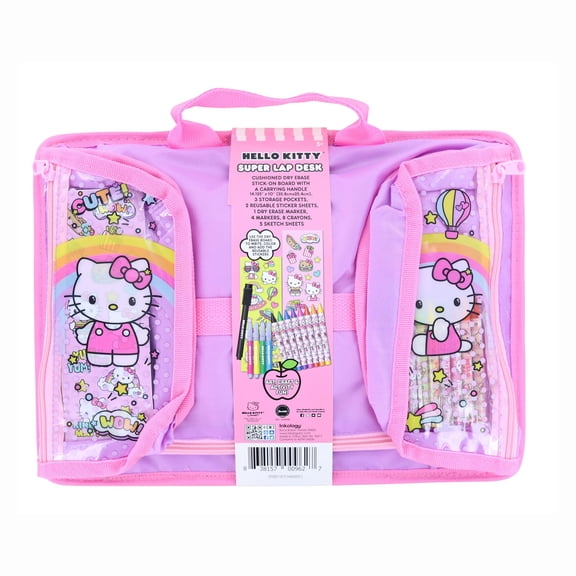 Sanrio UPD Hello Kitty and Friends Child Super Lap Desk with 2 Reusable Sticker Sheets 14.125" x 10", Pink