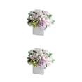 thumbnail image 4 of Matsuzay Florero De Cerámica Con Flores De Peonía Falsas - Bajo Mantenimiento Artesanía Exquisita Decoración Del Hogar Hortensia Púrpura Púrpura 2piezas, 4 of 6