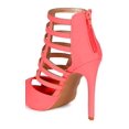 thumbnail image 3 of Qupid CB54 Women Nubuck Open toe Strappy Caged Platform Stiletto Sandal, 3 of 6